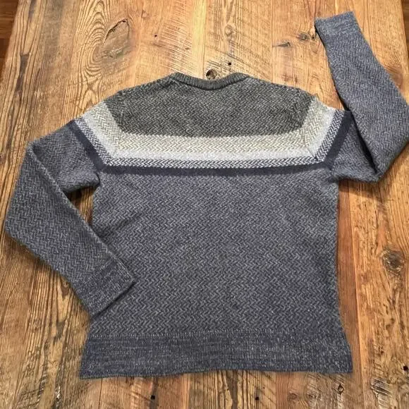 FAHERTY Sweater Crewneck Women's Large (Medium) 100% Merino Wool Blue Gray READ - Picture 4 of 13